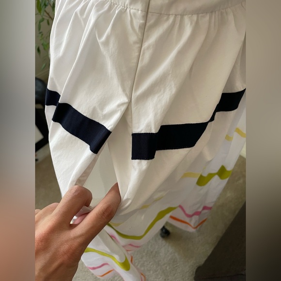 J.Crew one-shoulder maxi dress in cotton poplin w/ color ribbon stripes. Size 12 - Picture 4 of 14